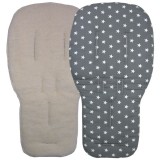 Seat Liner to fit Bugaboo Pushchairs Grey Star / Lambs Fleece